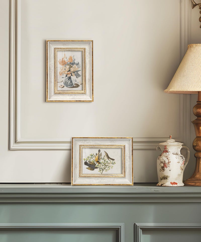 Afuly 4x6 Picture Frames Vintage Antique Photo Frame Gold White for Tabletop Single Display Wall Hanging Tabletop Distressed Wedding Birthday Gifts for Grandma Friends Family - Image 4
